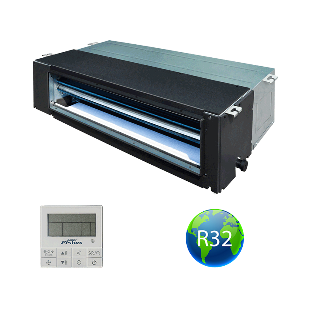 FISHER FSLUIF-180CE3/FSOIF-180CE3 (beltéri +kültéri egység) Légcsatornás split klíma 5,3 kW,Inverter,Hősziv.,R32