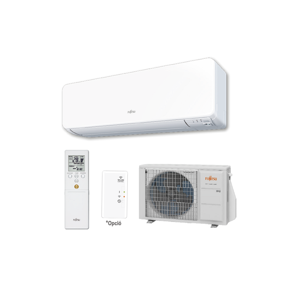 FUJITSU Design KG ASYG14KGTB/AOYG14KGCA (kültéri + beltéri egység) Oldalfali split klíma 4,2 kW Hősz. Inver. R32